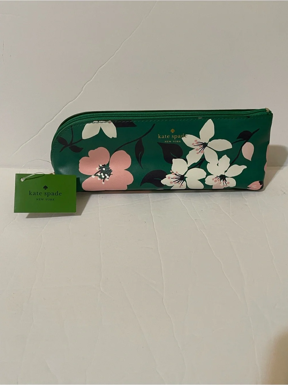 Kate Spade New York Green Floral Pencil Case w/Accessories - NWT **
